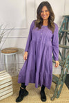 Piper Tiered Cotton Tunic Purple