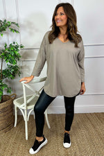 Billie V-Neck Cotton Top Mocha Mocha - Billie V-Neck Cotton Top Mocha