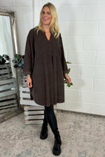 Caggia Pocket Needlecord Tunic Cocoa Cocoa - Caggia Pocket Needlecord Tunic Cocoa