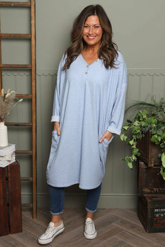 Linzi V-Neck Dress Light Blue