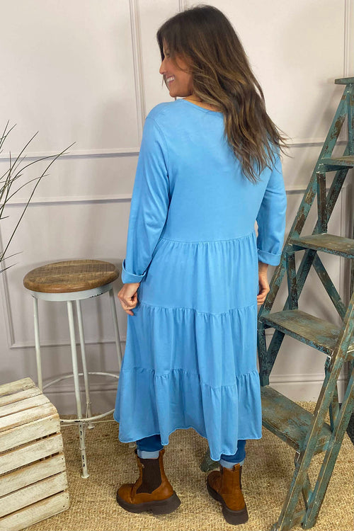 Piper Tiered Cotton Tunic Blue - Image 4