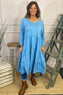 Piper Tiered Cotton Tunic Blue