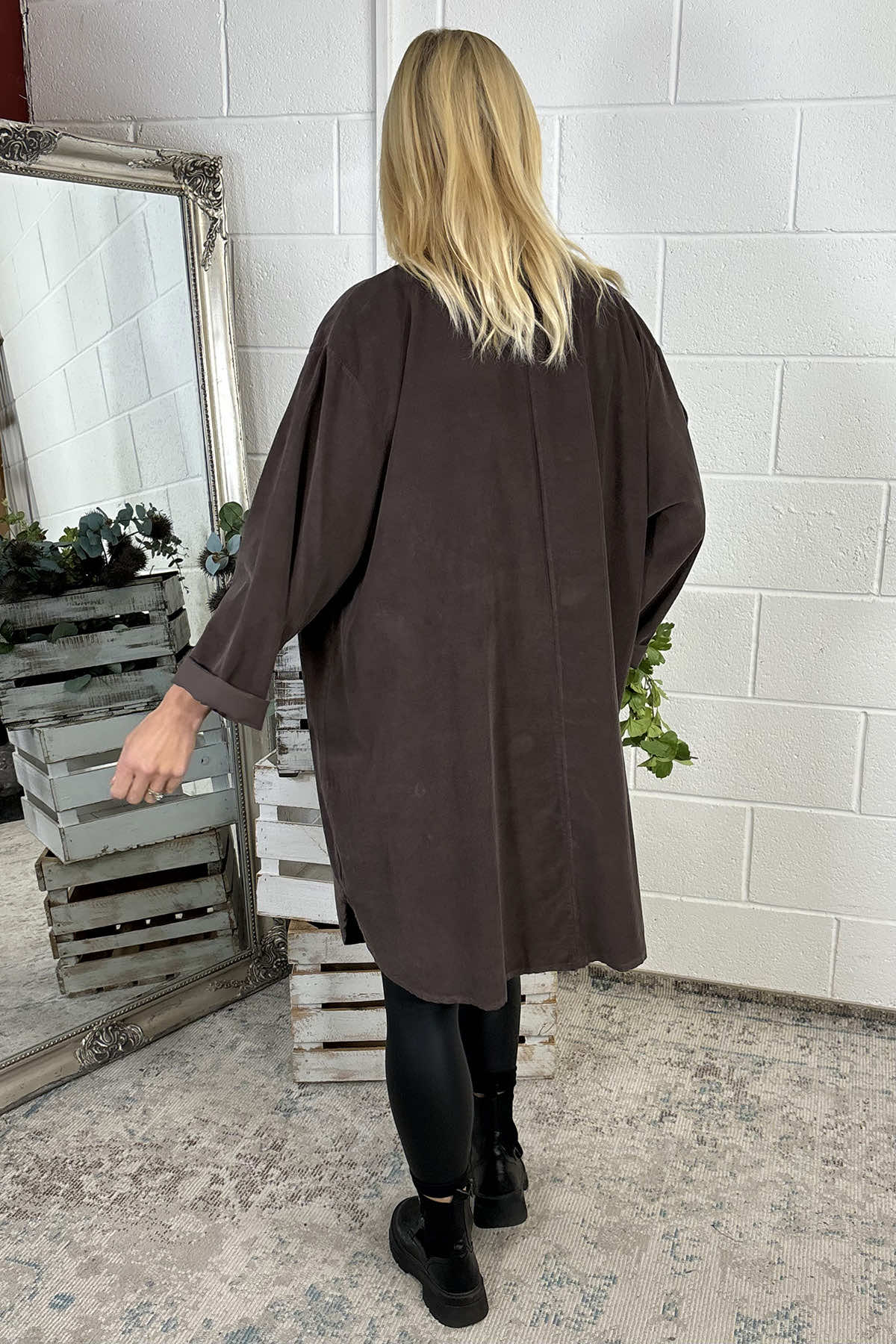 Caggia Pocket Needlecord Tunic Cocoa