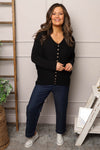 Blythe Button Detail Top Black