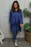 Mozelle Crochet Detail Cotton Top Cobalt