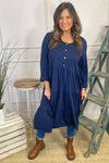 Piper Tiered Cotton Tunic Navy