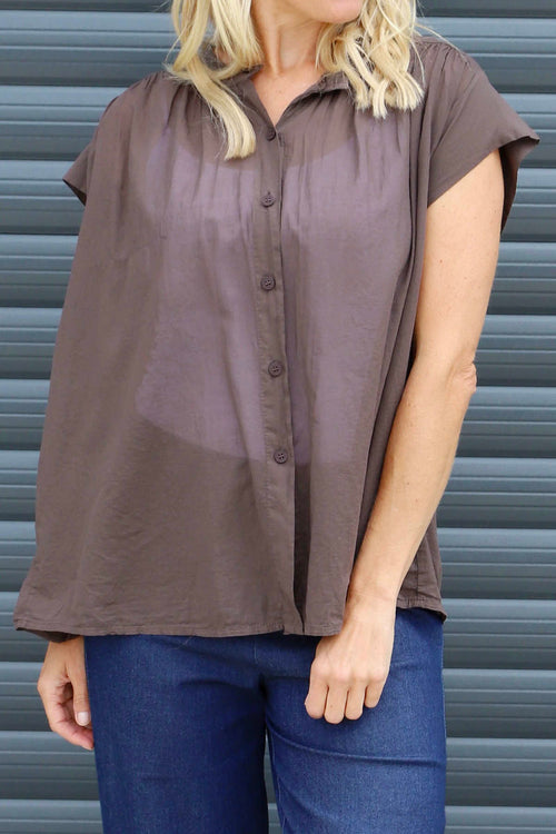 Irena Cotton Blouse Cocoa - Image 3