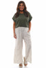 Corzano Broderie Anglaise Palazzo Pants Stone