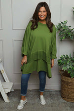 Mozelle Crochet Detail Cotton Top Olive Olive - Mozelle Crochet Detail Cotton Top Olive