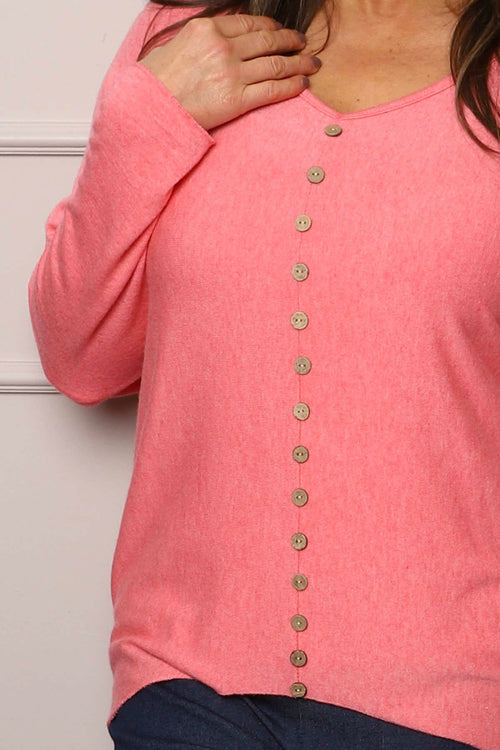 Blythe Button Detail Top Coral - Image 3