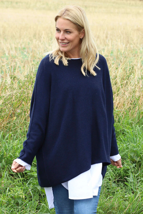Leah Knitted Jumper Navy - Image 1