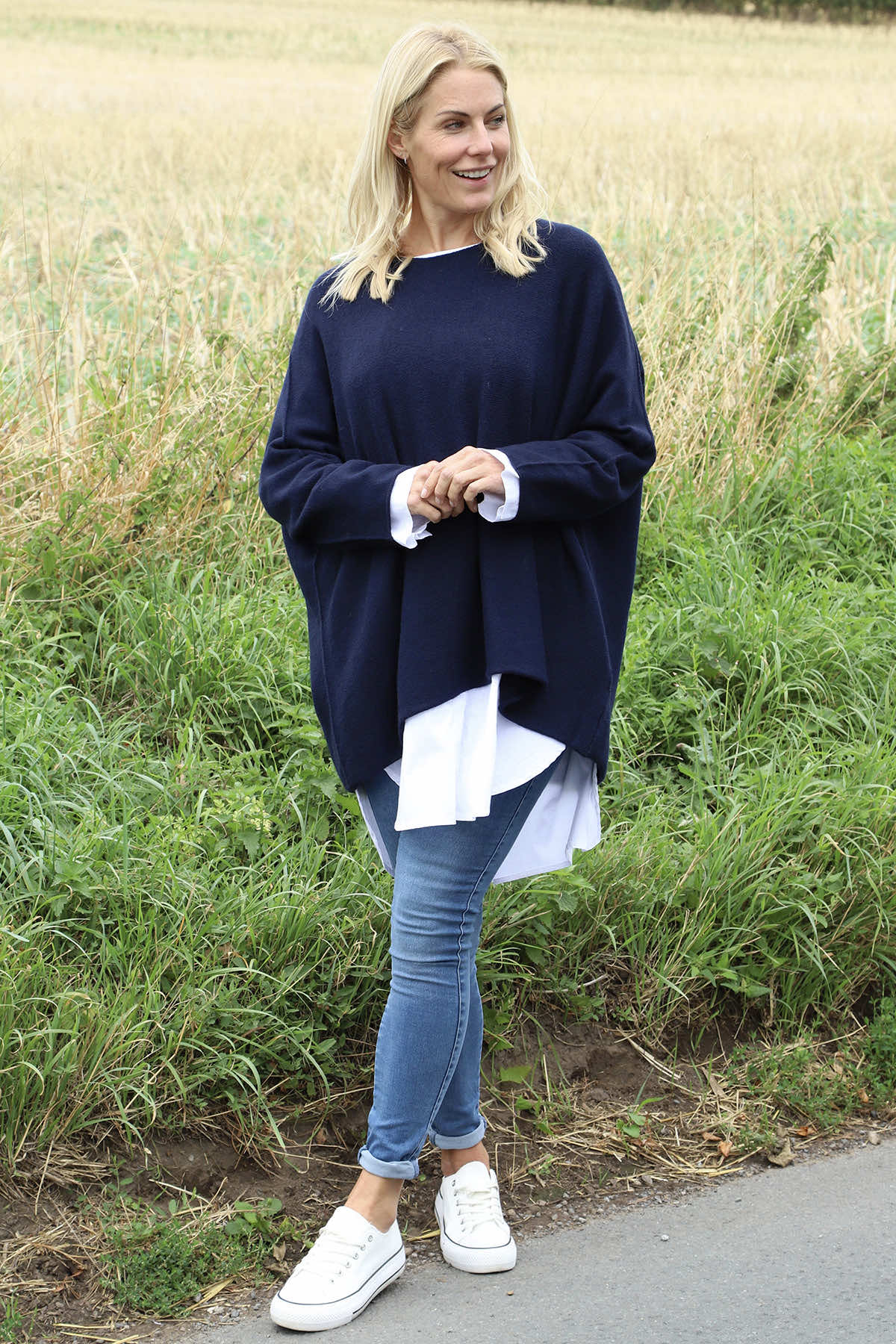 Leah Knitted Jumper Navy