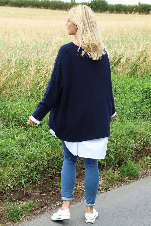 Leah Knitted Jumper Navy - Image 4