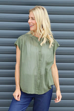Irena Cotton Blouse Khaki Khaki - Irena Cotton Blouse Khaki