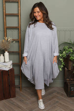 Brianne Long Sleeve Cotton Dress Marl Grey Marl Grey - Brianne Long Sleeve Cotton Dress Marl Grey