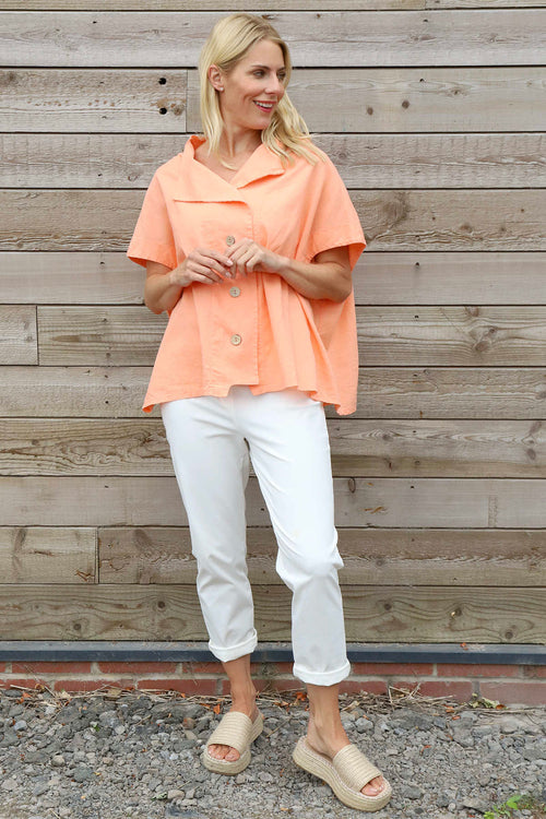 Sabella Linen Shirt Orange - Image 2
