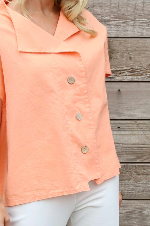 Sabella Linen Shirt Orange - Image 3