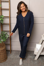 Blythe Button Detail Top Navy Navy - Blythe Button Detail Top Navy