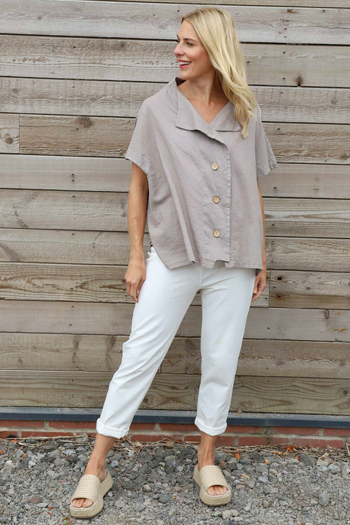 Sabella Linen Shirt Mocha - Image 2