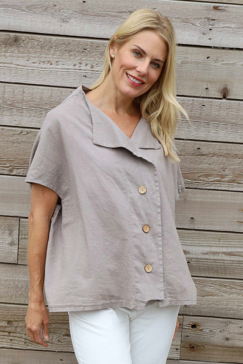 Sabella Linen Shirt Mocha - Image 1