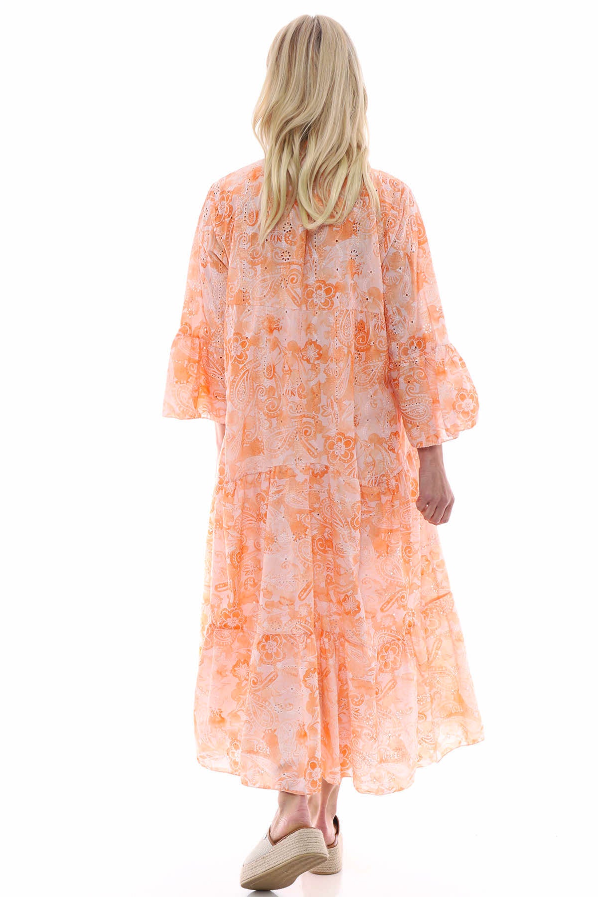 Great Ayton Broderie Anglaise Maxi Dress Orange