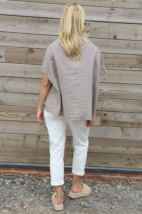 Sabella Linen Shirt Mocha - Image 4