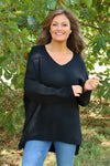Josephine V-Neck Knitted Jumper Black