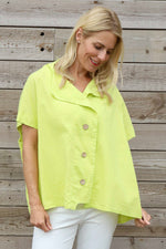 Sabella Linen Shirt Lime Lime - Sabella Linen Shirt Lime