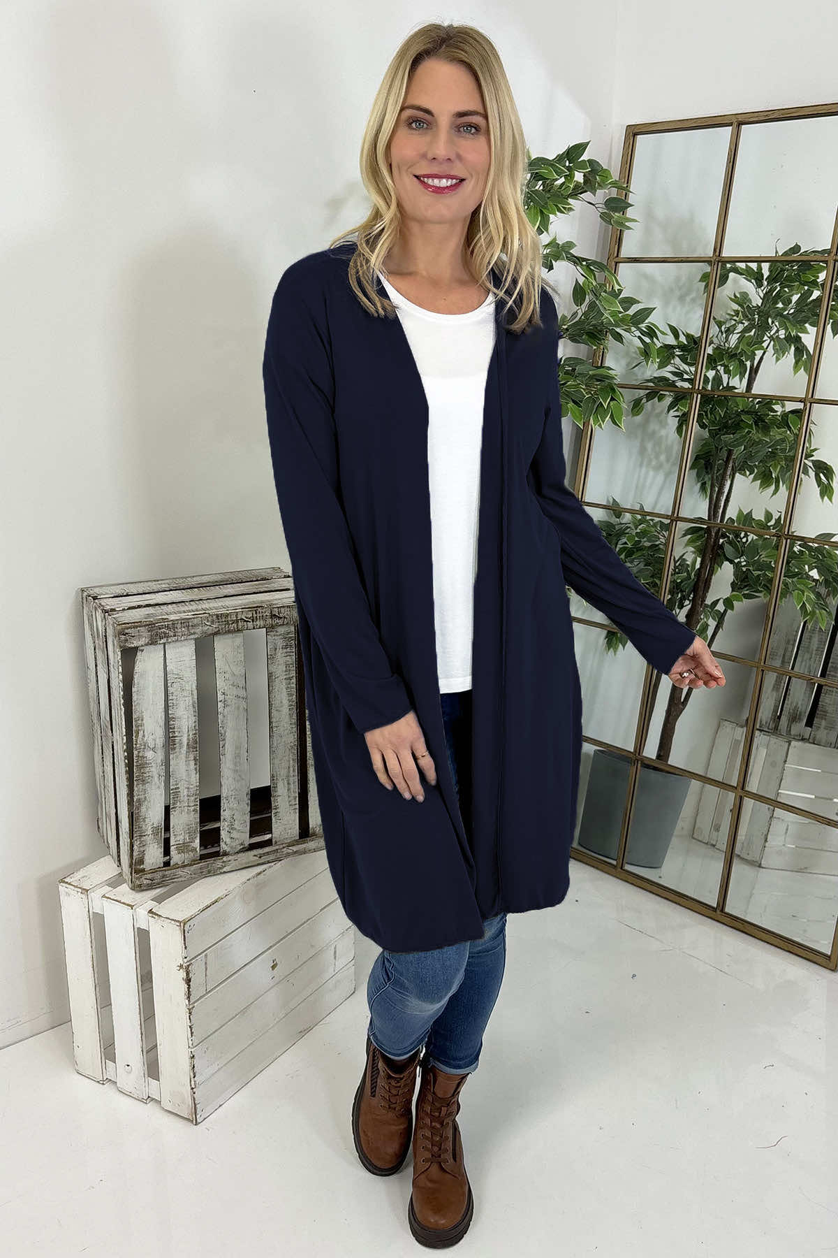 Gabi Waterfall Cardigan Navy