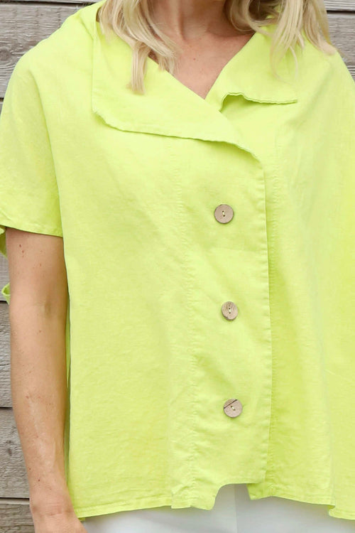 Sabella Linen Shirt Lime - Image 3