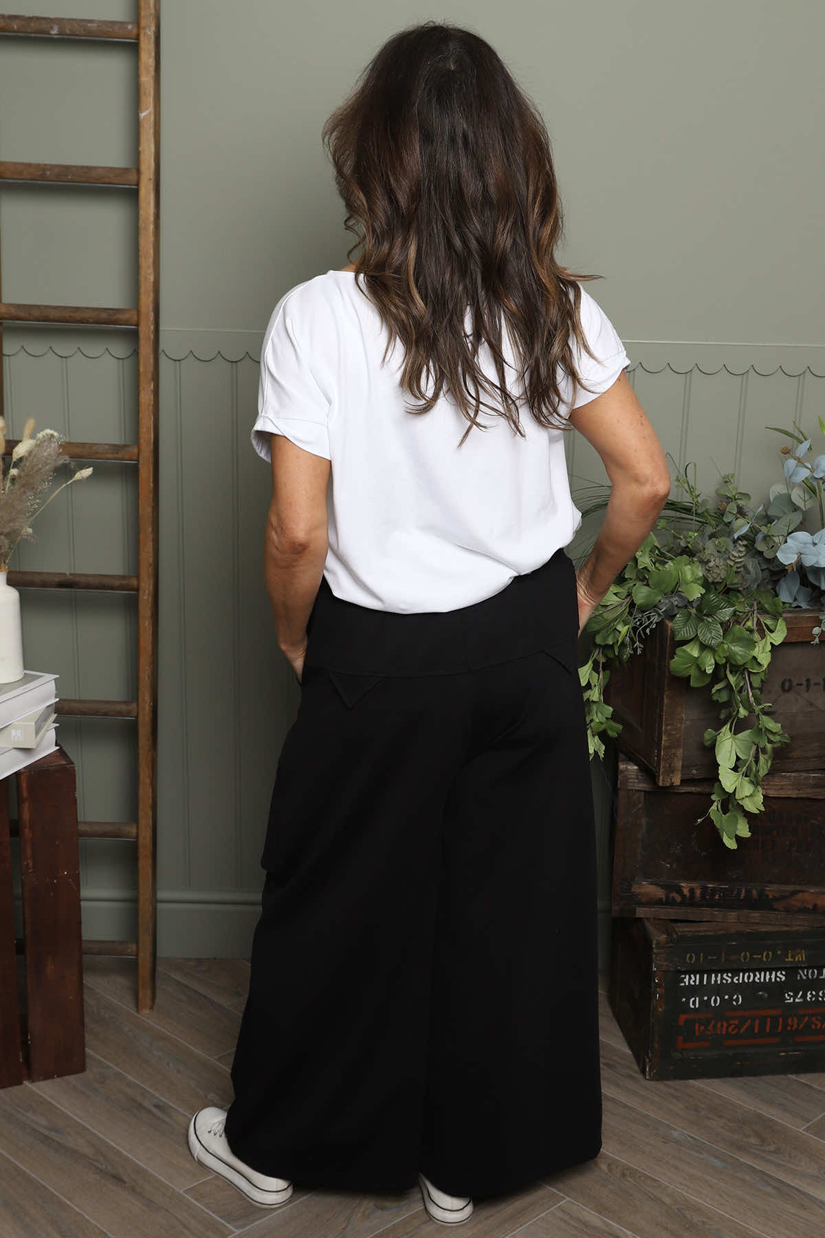 Opaline Zip Pocket Cotton Trousers Black