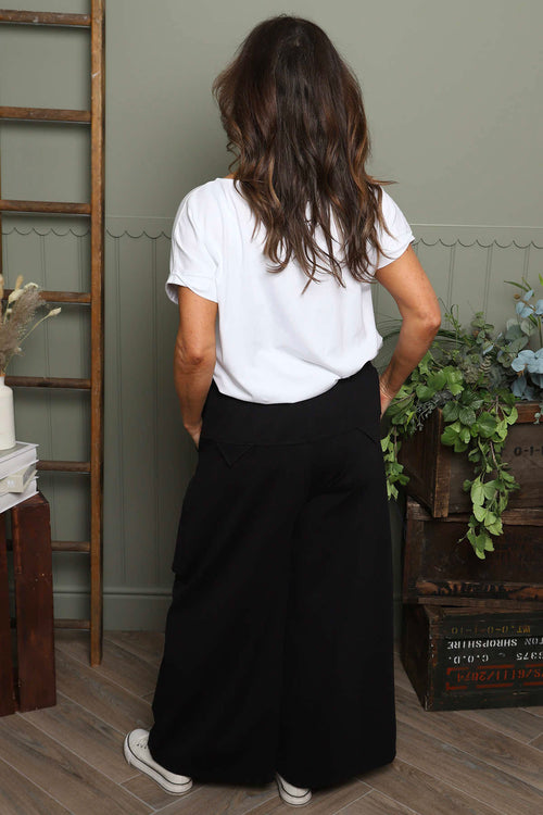 Opaline Zip Pocket Cotton Trousers Black - Image 5