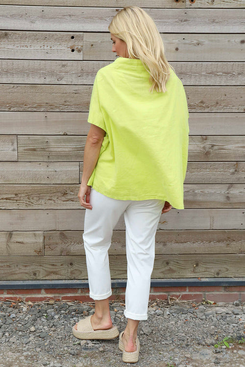 Sabella Linen Shirt Lime - Image 4