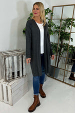 Gabi Waterfall Cardigan Charcoal Charcoal - Gabi Waterfall Cardigan Charcoal