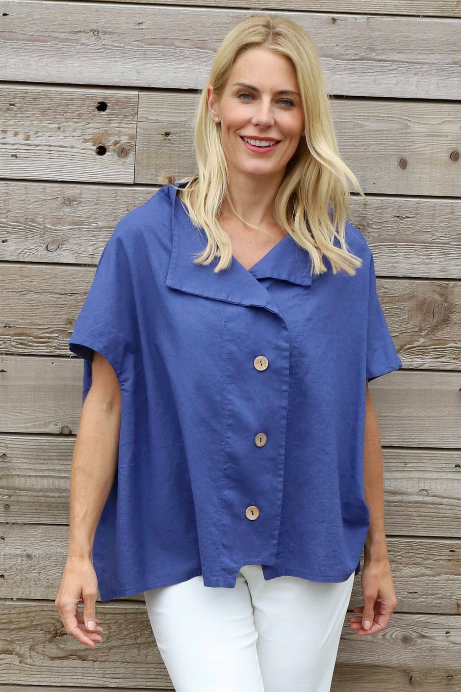 Sabella Linen Shirt Royal Blue