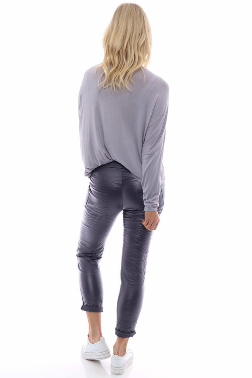 Yarwell Wet Look Joggers Charcoal - Image 7