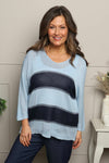 Davena Stripe Knit Top Blue