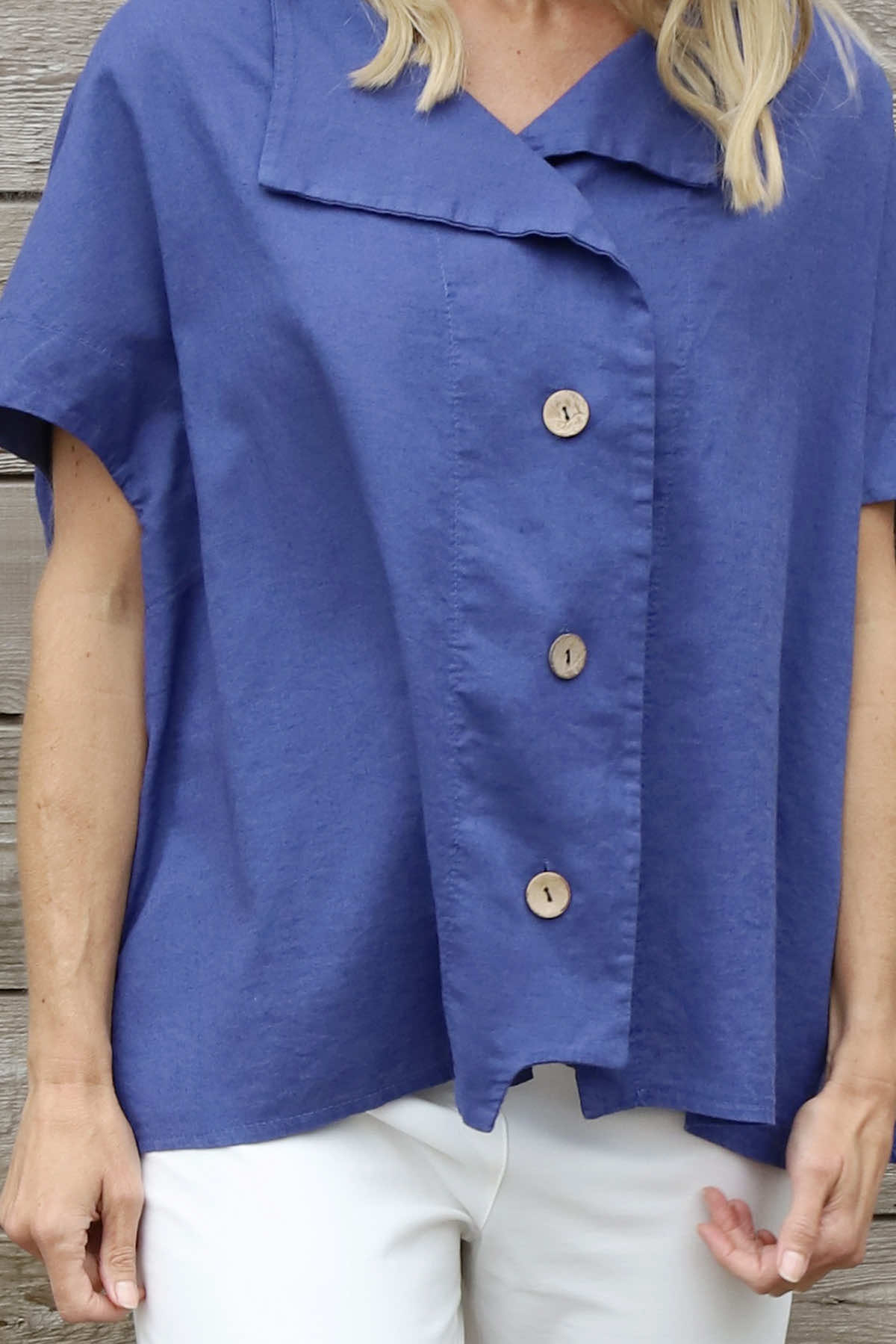 Sabella Linen Shirt Royal Blue