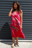 Concetta Print Sleeveless Dress Fuchsia