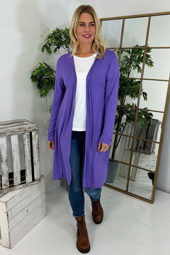 Gabi Waterfall Cardigan Purple