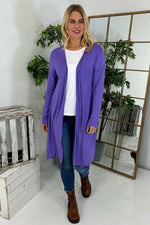 Gabi Waterfall Cardigan Purple Purple - Gabi Waterfall Cardigan Purple