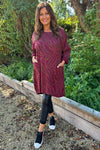 Eunice Print Cotton Tunic Wine