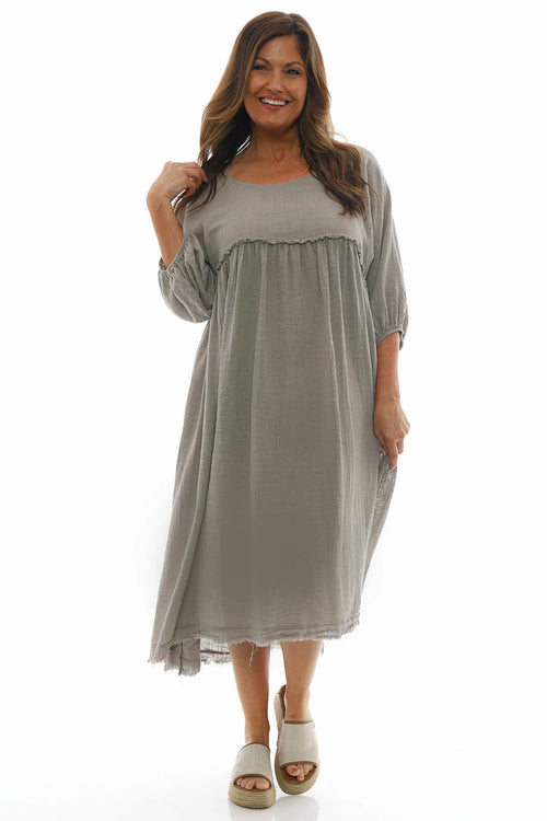 Morianna Cotton Dress Mocha - Image 5