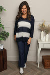 Davena Stripe Knit Top Navy