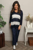 Davena Stripe Knit Top Navy