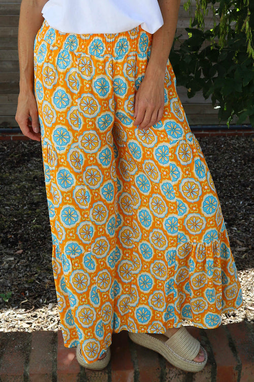 Maribel Print Trousers Orange - Image 3