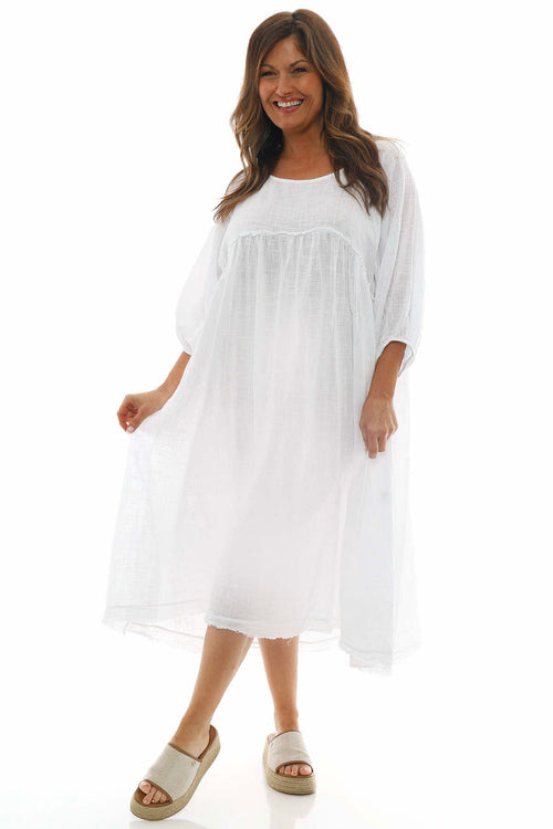 Morianna Cotton Dress White - Image 5