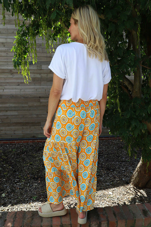 Maribel Print Trousers Orange - Image 4
