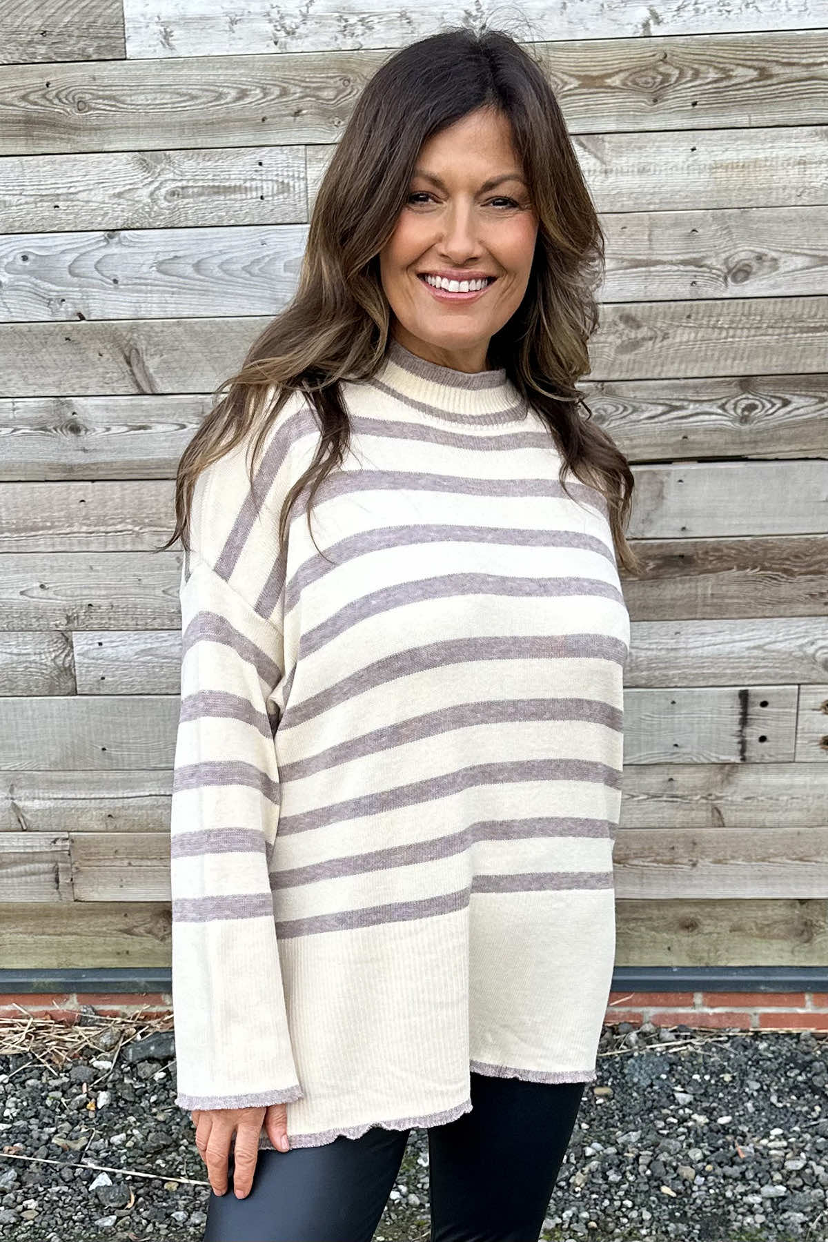 Asher Stripe Jumper Mocha