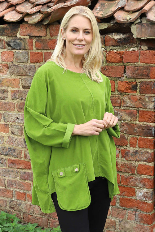 Daisy Needlecord Top Green - Image 1